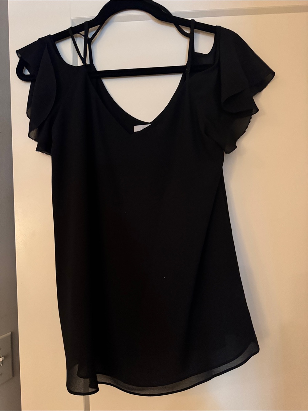 Naked Zebra Black Ruffle Top - Picture 2 of 2